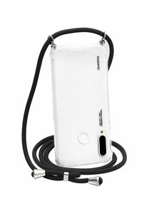 Ntech Huawei Y6 2019 Hoesje transparant silicone met Koord - Huawei Y6 2019 Koord hoesje draagkoord TPU backcover - Zwart