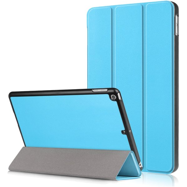 Ntech Hoes geschikt voor iPad 2017 / 2018 bookcase Licht Blauw 9.7 Inch - Hoes geschikt voor iPad 2018 Hoes 9.7 - Hoes geschikt voor iPad 2017 Hoes smart cover Trifold - Ntech