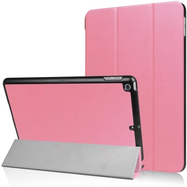 Ntech Hoes geschikt voor iPad 2017 / 2018 bookcase Licht Rose 9.7 Inch - Hoes geschikt voor iPad 2018 Hoes 9.7 - Hoes geschikt voor iPad 2017 Hoes smart cover Trifold - Ntech