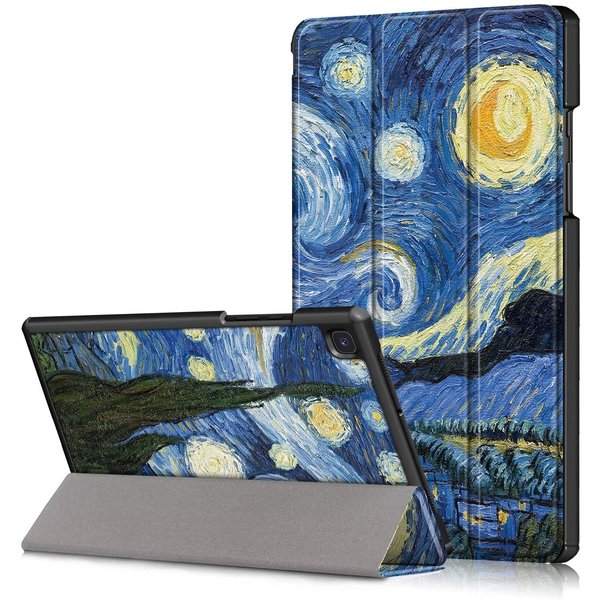 Ntech Hoes Geschikt voor Samsung Galaxy Tab A7 hoes - (2020/2022) - Sterrennacht Print Trifold smart cover Kunstleer bookcase