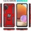 Ntech Hoesje Geschikt Voor Samsung Galaxy A32 Hoesje kickstand Armor case Rood - Galaxy A32 4G Ring houder TPU backcover hoesje - met Galaxy A32 4G screenprotector 2 pack