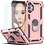 Ntech Hoesje Geschikt Voor Samsung Galaxy A32 Hoesje kickstand Armor case Rose Goud - Galaxy A32 4G Ring houder TPU backcover hoesje - met Galaxy A32 4G screenprotector 2 pack