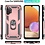 Ntech Hoesje Geschikt Voor Samsung Galaxy A32 Hoesje kickstand Armor case Rose Goud - Galaxy A32 4G Ring houder TPU backcover hoesje - met Galaxy A32 4G screenprotector 2 pack