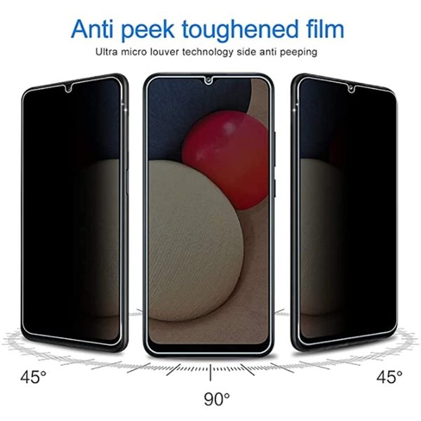 Ntech Screenprotector Geschikt voor Samsung Galaxy A02 Screen Protector Privacy Glass - Galaxy A02 Privacy Screen - Privacy Glass Galaxy A02 - Privacy Screenprotector Galaxy A02 - Privacy Screenprotector - 2 pack