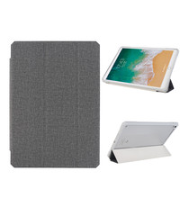 Ntech iPad 2021 hoes - iPad 9e/8e/7e Generatie hoes Zwart Tri-fold Fabric Stof shockproof silicone case