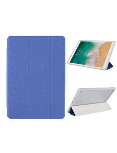 Ntech iPad 2021 hoes - iPad 9e/8e/7e Generatie hoes Blauw Tri-fold Fabric Stof shockproof silicone case