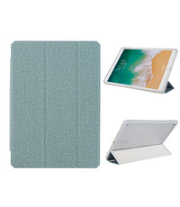 Ntech iPad 2021 hoes - iPad 9e/8e/7e Generatie hoes Groen Tri-fold Fabric Stof shockproof silicone case