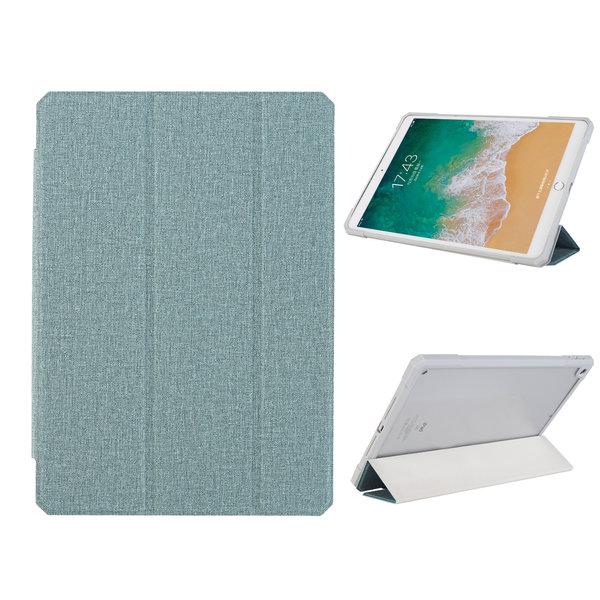 Ntech Hoes Geschikt voor Samsung Galaxy Tab A7 hoes - (2020/2022) - bookcase Tri-fold Fabric Stof shockproof - smart cover Groen