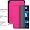 Ntech Hoes geschikt voor iPad Air 2020 (10,9 inch) Bookcase - Trifold Smart hoesje Pink