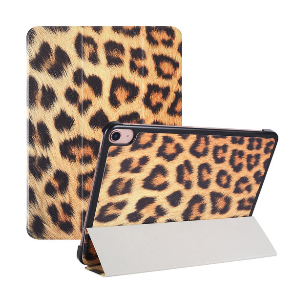 Ntech Hoes geschikt voor iPad Air 11 Inch Hoes M3/M2 (2025/2024), iPad Air 5th/4th Gen Bookcase - Trifold Smart Luipaard hoesje