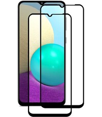 Ntech Samsung A02 Screenprotector - Screenprotector Samsung A02 -  Galaxy A02 Screenprotector Glas Tempered Glass Full Cover zwart 2 pack