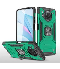 Ntech Xiaomi Redmi Note 9 5G/Note 9T 5G Hoesje - Heavy Duty Armor hoesje Groen - Redmi Note 9 5G/Note 9T 5G hoesje 360-Degree hybride hoesje ringhouder