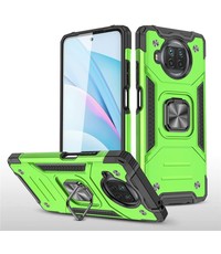 Ntech Xiaomi Redmi Note 9 5G/Note 9T 5G Hoesje - Heavy Duty Armor hoesje Licht Groen - Redmi Note 9 5G/Note 9T 5G hoesje 360-Degree hybride hoesje ringhouder