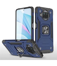 Ntech Xiaomi Redmi Note 9 5G/Note 9T 5G Hoesje - Heavy Duty Armor hoesje Blauw - Redmi Note 9 5G/Note 9T 5G hoesje 360-Degree hybride hoesje ringhouder