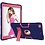 Ntech Hoes geschikt voor 2020 hoes 10.2 - Hoes geschikt voor iPad 2019 hoes Kickstand Armor hoes - Donker Blauw / Pink