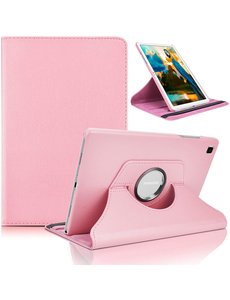 Ntech Samsung Tab A7 Lite Hoes bookcase  - Galaxy Tab A7 Lite hoes 8.7 360 draaibare case Hoesje - Licht Rose