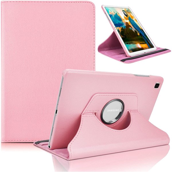 Ntech Samsung Tab A7 Lite Hoes bookcase  - Galaxy Tab A7 Lite hoes 8.7 360 draaibare case Hoesje - Licht Rose