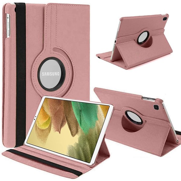 Ntech Hoesje Geschikt Voor Samsung Galaxy Tab A7 Lite Hoes bookcase - Galaxy Tab A7 Lite hoes 8.7 360 draaibare case Hoesje - Rose Goud