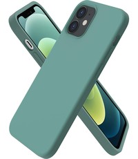 Ntech iPhone 12 hoesje silicone - hoesje iPhone 12 Pro case  - Nano Liquid siliconen Backcover - Pine Groen