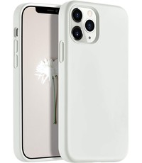 Ntech iPhone 12 Pro Max hoesje silicone - hoesje iPhone 12 Pro Max case  - Nano Liquid siliconen Backcover - Wit