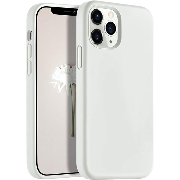 Ntech  Hoesje Geschikt voor iPhone 12 Pro Max hoesje silicone - Hoesje Geschikt voor iPhone 12 Pro Max case - Nano Liquid siliconen Backcover - Wit