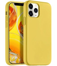 Ntech iPhone 12 Pro Max hoesje silicone - hoesje iPhone 12 Pro Max case  - Nano Liquid siliconen Backcover - Geel