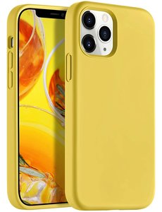 Ntech iPhone 12 Pro Max hoesje silicone - hoesje iPhone 12 Pro Max case  - Nano Liquid siliconen Backcover - Geel