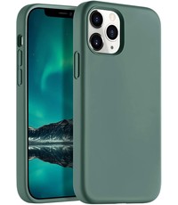 Ntech iPhone 12 Pro Max hoesje silicone - hoesje iPhone 12 Pro Max case  - Nano Liquid siliconen Backcover - Pine Groen