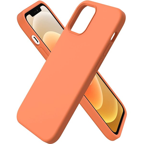 Ntech  Hoesje Geschikt voor iPhone 12 Mini hoesje silicone - Hoesje Geschikt voor iPhone 12 Mini case - Nano Liquid siliconen Backcover - Oranje