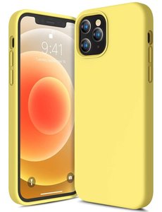 Ntech iPhone 12 Mini Hoesje Nano Liquid siliconen Geel