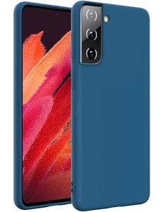 Ntech Samsung Galaxy S21 hoesje Nano Liquid siliconen Backcover Navy