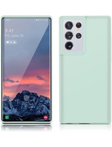 Ntech Samsung Galaxy S21 Ultra hoesje Nano Liquid siliconen Mint Groen
