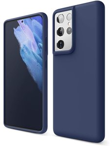 Ntech Samsung Galaxy S21 Ultra hoesje Nano Liquid siliconen Navy