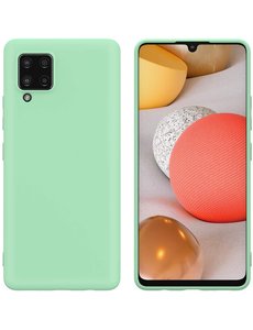 Ntech Samsung A42 hoesje - A42 5G hoesje Groen - Samsung Galaxy A42 hoesje Nano Liquid siliconen Backcover- hoesje Samsung A42