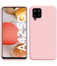 Ntech Samsung A42 hoesje - A42 5G hoesje Licht Rose - Samsung Galaxy A42 hoesje Nano Liquid siliconen Backcover- hoesje Samsung A42