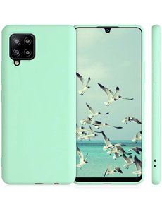 Ntech Samsung A42 hoesje - A42 5G hoesje Mint Groen - Samsung Galaxy A42 hoesje Nano Liquid siliconen Backcover- hoesje Samsung A42