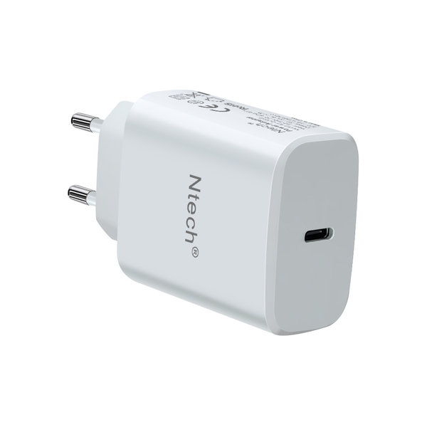 Ntech Ntech oplader Geschikt voor iPhone 12 / 12 Pro 20W USB-C oplader - Wit - Geschikt voor iPhone 12 - Geschikt voor iPad - USB-C Geschikt voor Lightning |Snellader Geschikt voor iPhone 12 / 11 / X / iPad / 12 Pro Max / Geschikt voor iPhone 12 Pro | Geschikt