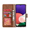 Ntech Hoesje Geschikt Voor Samsung Galaxy A22 hoesje bookcase Bruin - Hoesje Geschikt Voor Samsung Galaxy A22 5G hoesje portemonnee wallet case - Hoesje A22 5G book case hoes cover