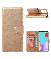 Ntech Samsung A22 hoesje bookcase Goud - Samsung Galaxy A22 5G hoesje portemonnee wallet case -  Hoesje A22 5G book case hoes cover