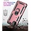 Ntech Hoesje Geschikt Voor Samsung Galaxy A22 Hoesje Anti-Shock Hybrid Armor hoesje Rose Goud - Hoesje Geschikt Voor Samsung Galaxy A22 5G kickstand Ring houder TPU backcover hoesje - met screenprotector Galaxy A22 5G - 2 pack