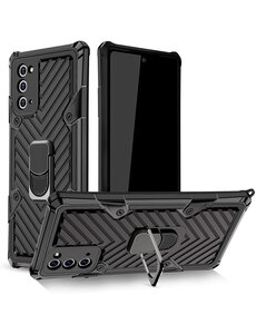 Ntech Samsung Note 20 hoesje hybrid ring armor Zwart  / Samsung Galaxy Note 20 hoesje nieuw Schokbestendige