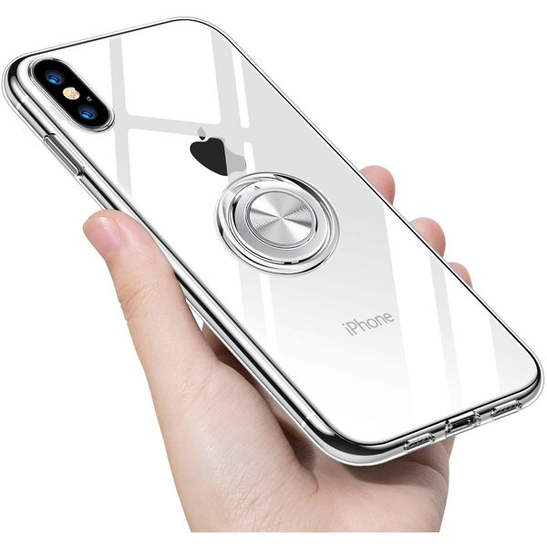 Ntech Hoesje Geschikt voor iPhone Xr hoesje 6.1 - Luxe TPU Backcover - Hoesje Geschikt voor iPhone XR 6.1 hoesje met Ring houder / Ring vinger houder / standaard