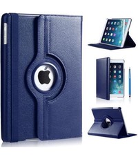 Merkloos IPADAIR/AIR2/NEW IPAD 2017/2018 DRAAIBAAR DONKERBLAUW + stylus pen