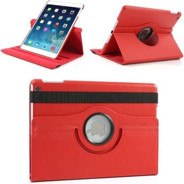 Merkloos Apple iPad Air 2 Swivel Case, 360 graden draaibare Hoes, Cover met Multi-stand - Kleur Rood, hoesje Apple iPad, iPad hoes