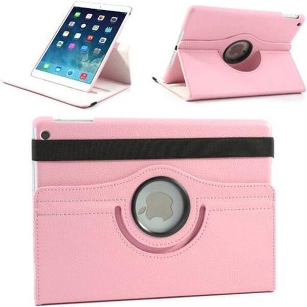 Merkloos Apple iPad Air 2 Swivel Case, 360 graden draaibare Hoes, Cover met Multi-stand - Kleur Roze, hoesje Apple iPad, iPad hoes