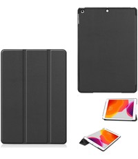 Ntech iPad 2021 hoes - iPad 9e/8e/7e Generatie hoes Trifold Bookcase Zwart – iPad 2020 hoes 10.2 hard case - Ntech