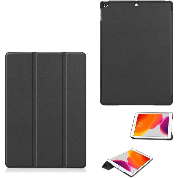 Ntech iPad 2021 hoes - iPad 9e/8e/7e Generatie hoes Trifold Bookcase Zwart – iPad 2020 hoes 10.2 hard case - Ntech