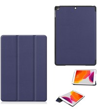 Ntech iPad 2021 hoes - iPad 9e/8e/7e Generatie hoes Trifold Bookcase Donker Blauw – iPad 2020 hoes 10.2 hard case - Ntech