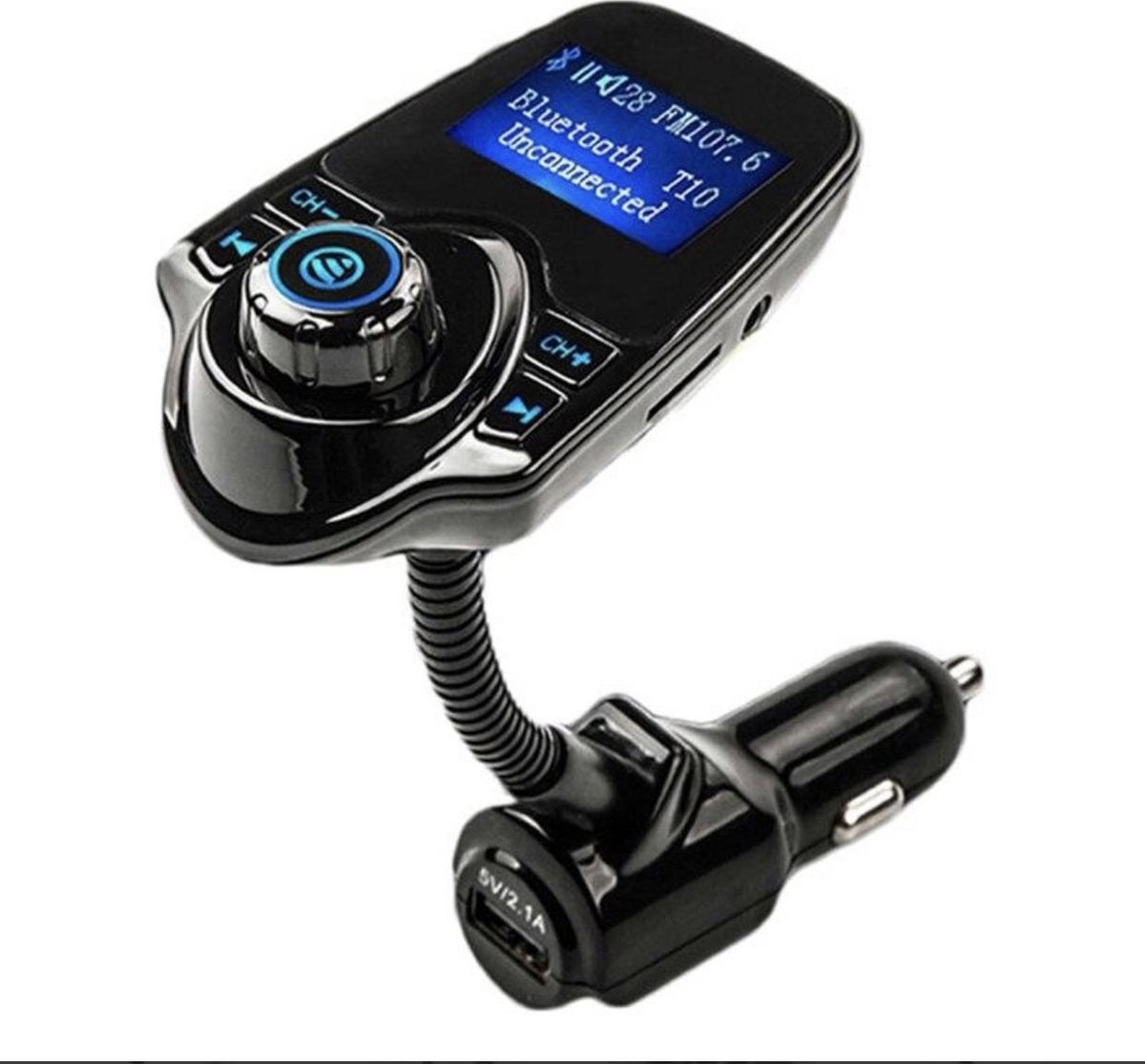 Bluetooth FM Transmitter T10 voor in de auto - ZT - Handsfree bellen carkit  met AUX - SD kaart / USB - Ingangen - Bluetooth Handsfree Carkits - adapter  - auto bluetooth – Eff Pro 