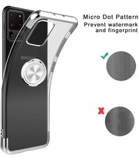 Ntech Samsung Galaxy S20 hoesje anti shock met Ringhouder Transparant / Zliver
